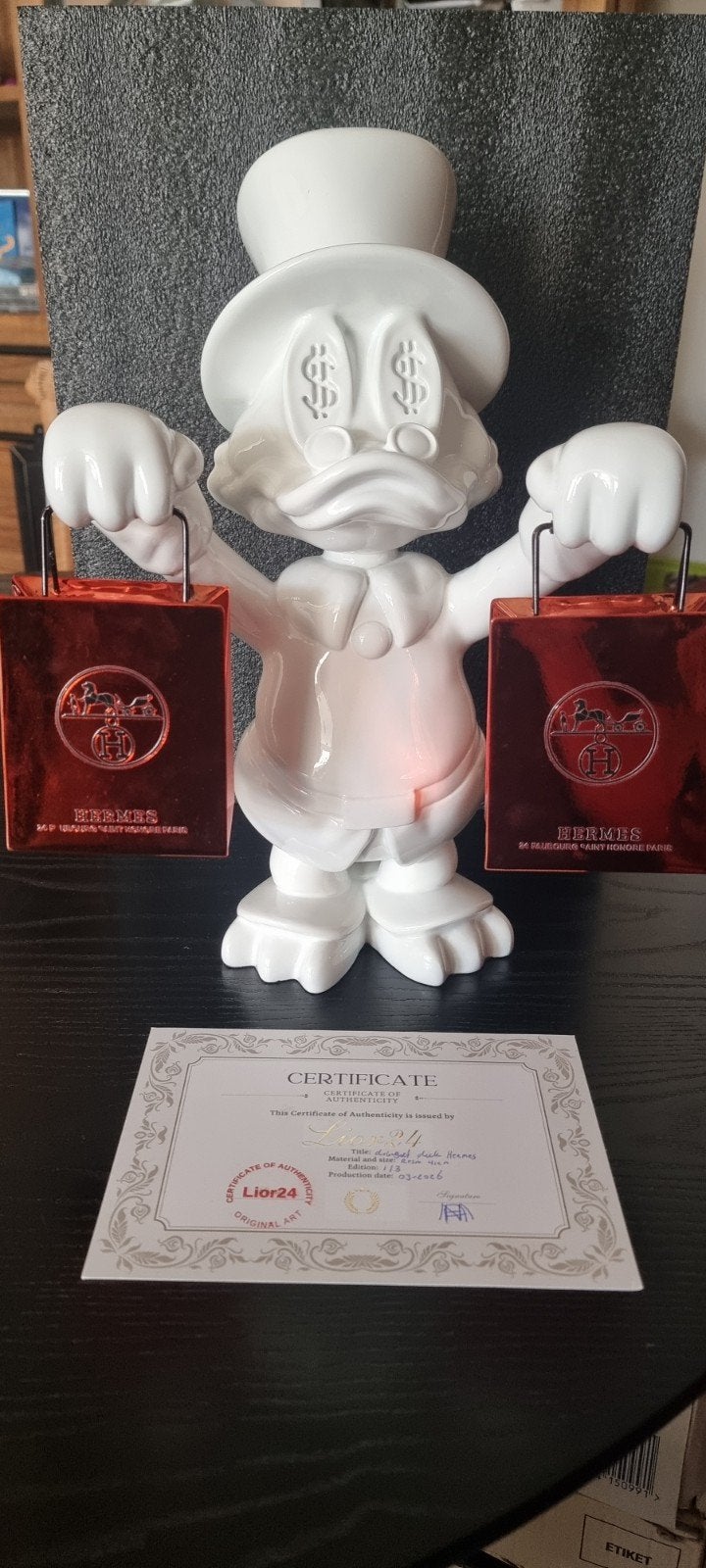 Lior24 Dagobert Duck Hermes Kunstwerk, Ophalen, Overige onderwerpen, Handgemaakt, Kunststof