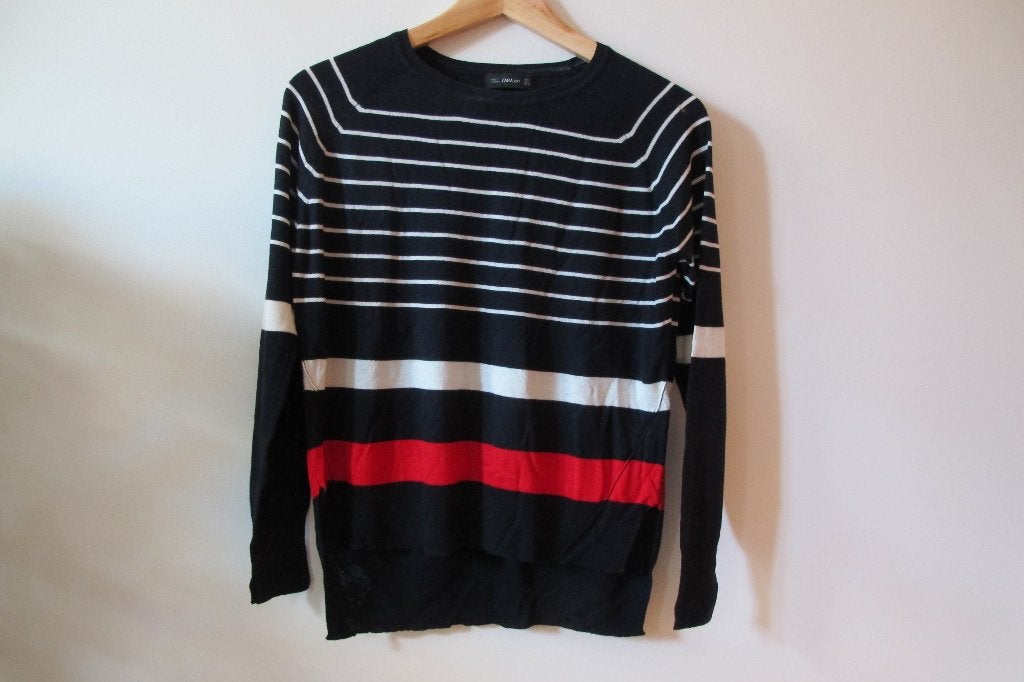 Striped high-low sweater (ZARA), Meerkleurig, Zara, Ophalen of Verzenden, Zo goed als nieuw