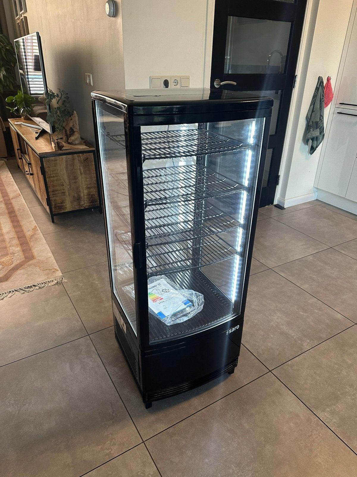 Saro Gastro-Products Koelvitrine SC 100 DT Zwart, Ophalen, Zonder vriesvak, 100 tot 150 liter, Zo goed als nieuw