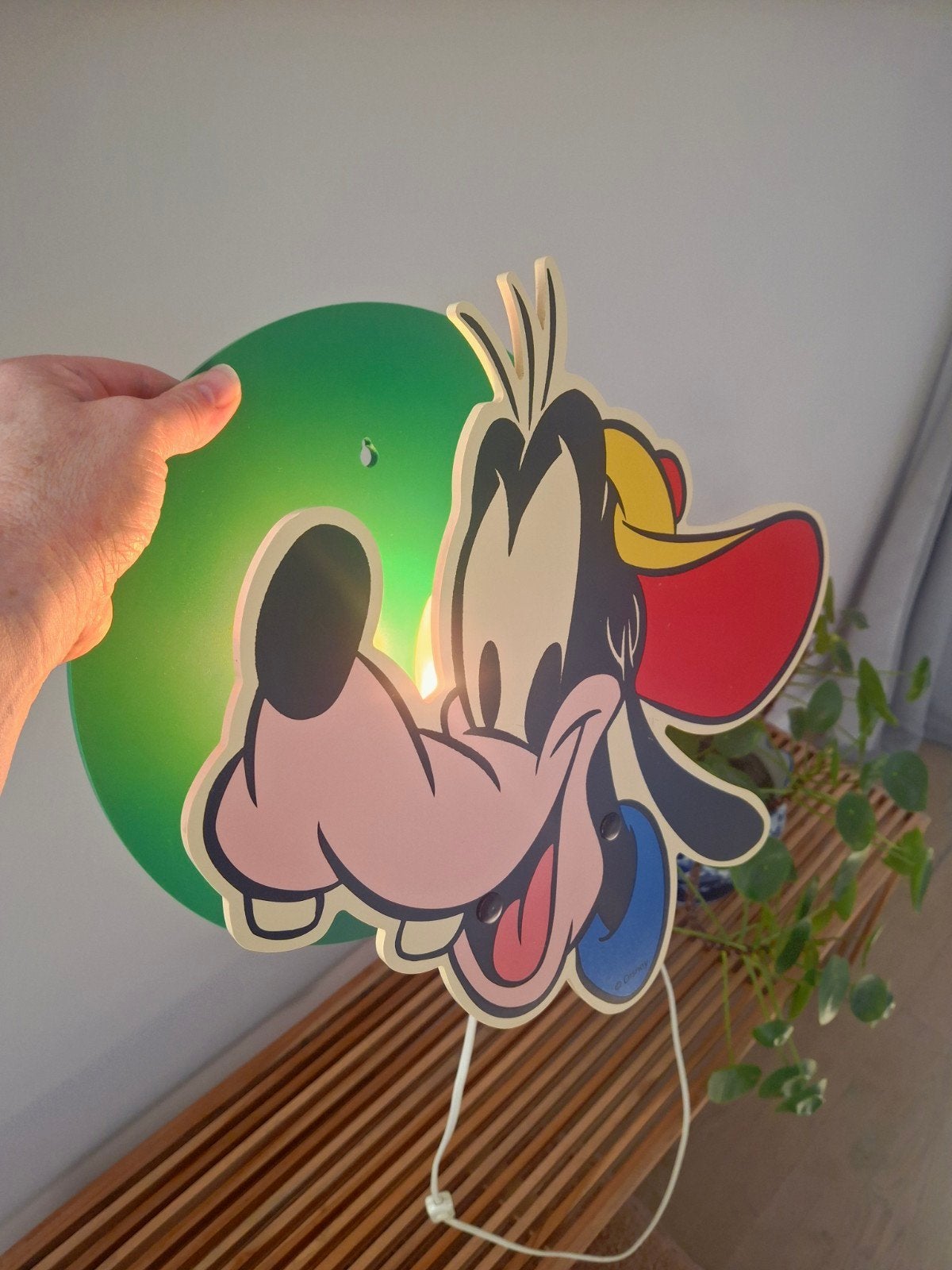 Vintage Disney Goofy wandlamp - Jaren 70/80 kinderkamer, Ophalen of Verzenden, Gebruikt, Lamp