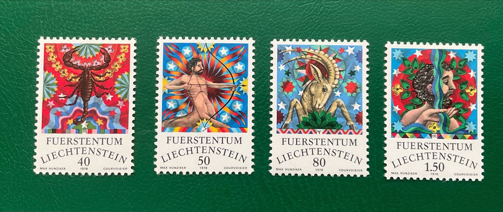 Liechtenstein 1978: Sterrenbeelden serie (Schorpioen, Boogsc, Verzenden, Postfris, Overige thema's