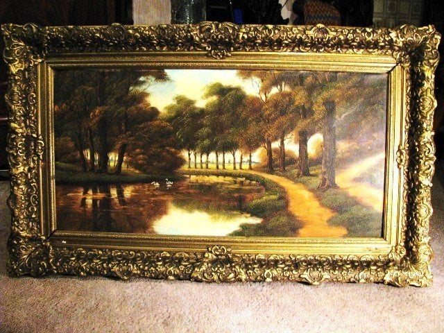 PRACHTIG SCHILDERIJ OP DOEK, Ophalen, Bijzondere lijst, Doek, Landschap