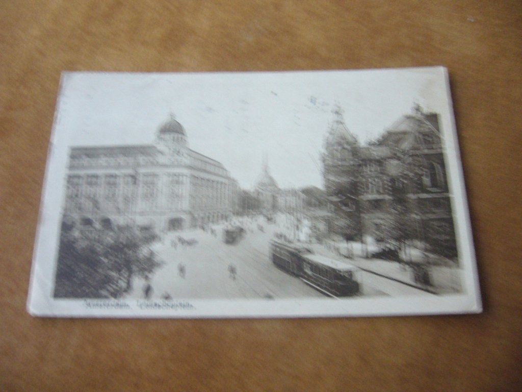 AMSTERDAM  =  LEIDSCHEPLEIN MET TRAMS   1921, Ophalen of Verzenden, 1920 tot 1940, Gelopen, Noord-Holland