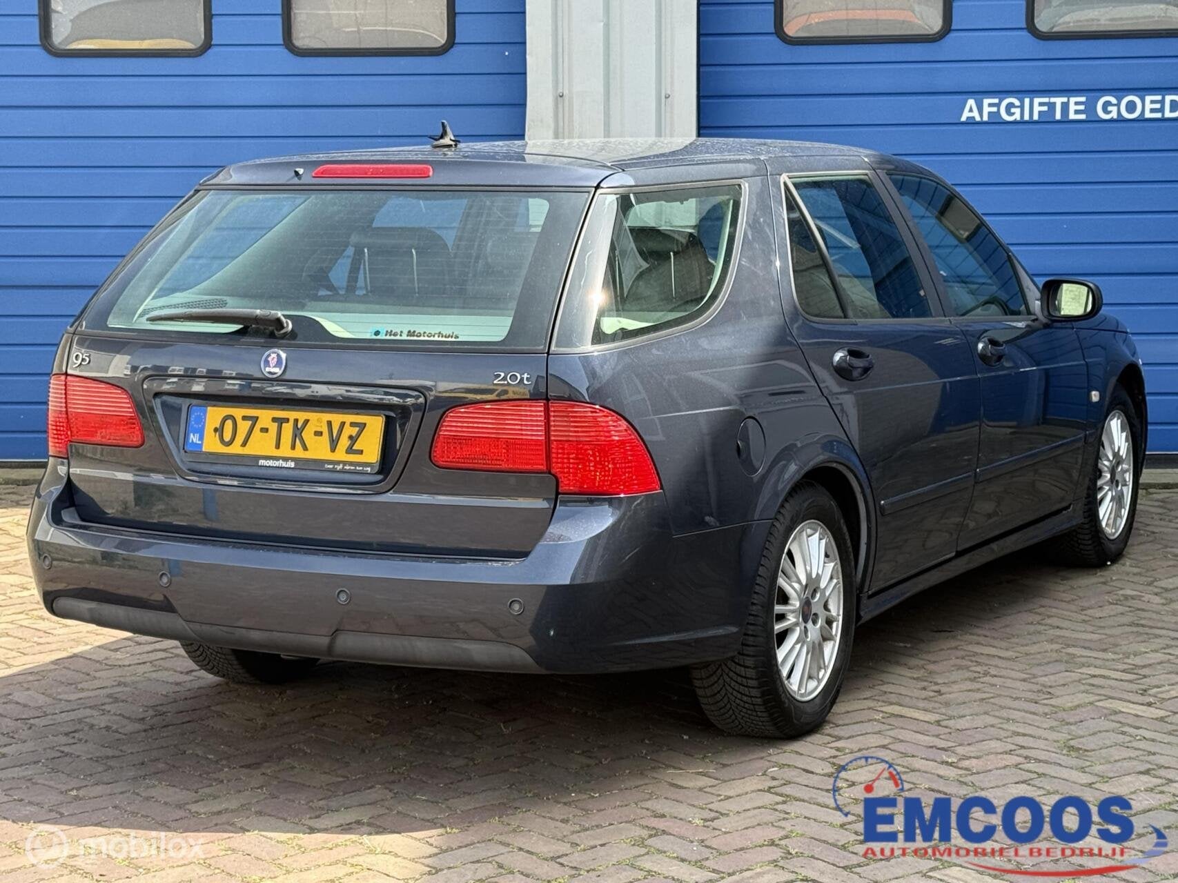 Saab 9-5 Estate 2.0t Vector * Airco * Automaat * Cruise Cont, 4 cilinders, 150 pk, Blauw, 93 €/maand