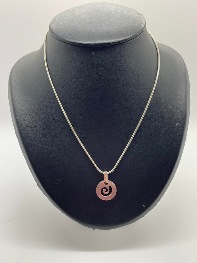 D417 Prachtige zilveren Esprit ketting met hanger, Sieraden, Tassen en Uiterlijk, Kettingen, Met hanger, Ophalen of Verzenden