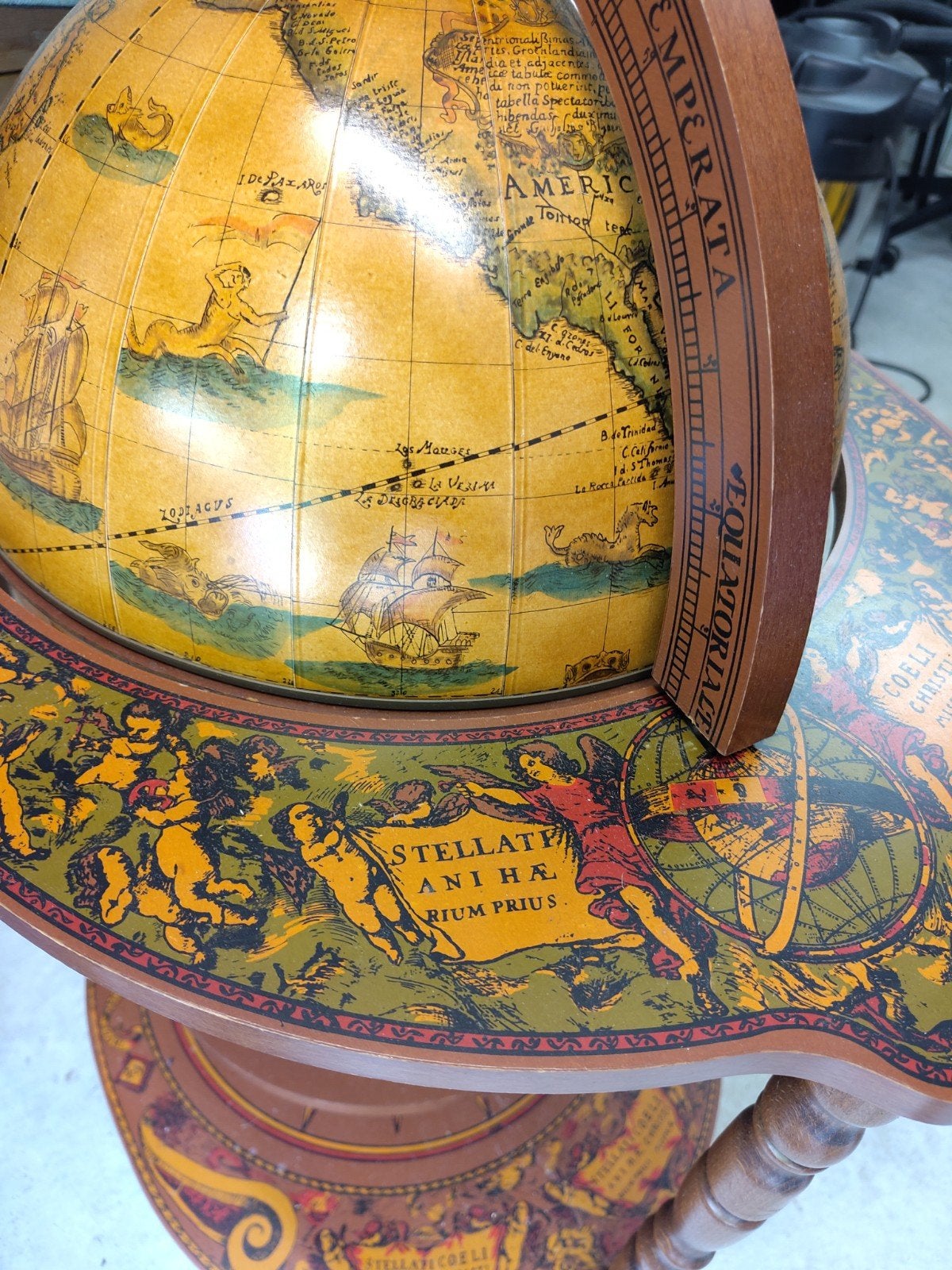 Vintage globe bar op wielen, Ophalen, Educatief, Zo goed als nieuw, Antieke wereldbol