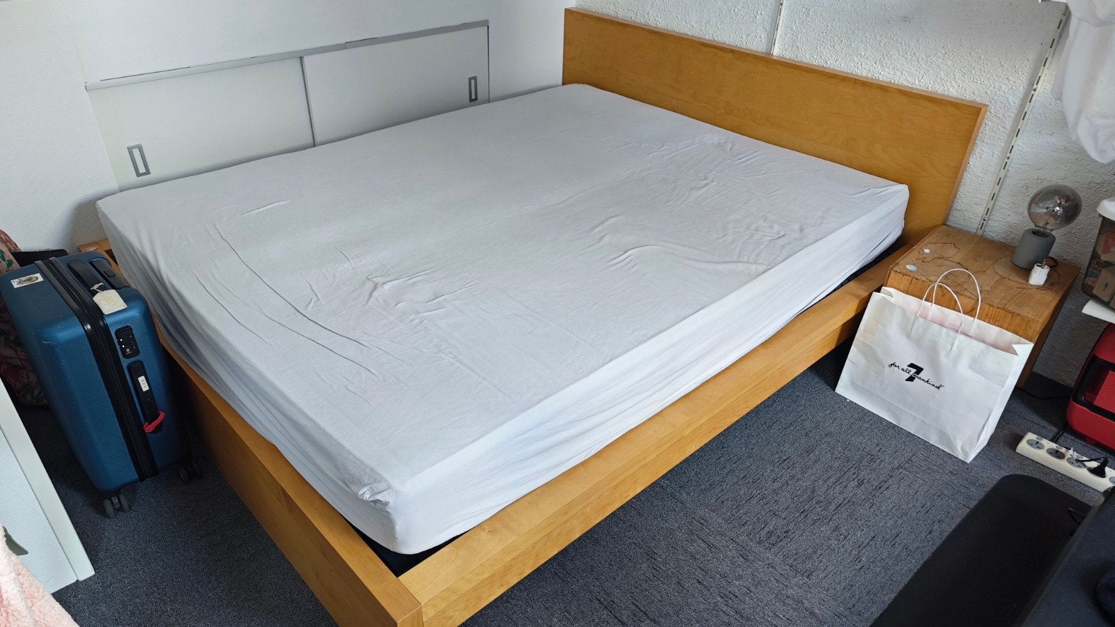 IKEA MALM Bed 200x160 cm incl. goede lattenbodem, Ophalen, Gebruikt, Bruin, Tweepersoons
