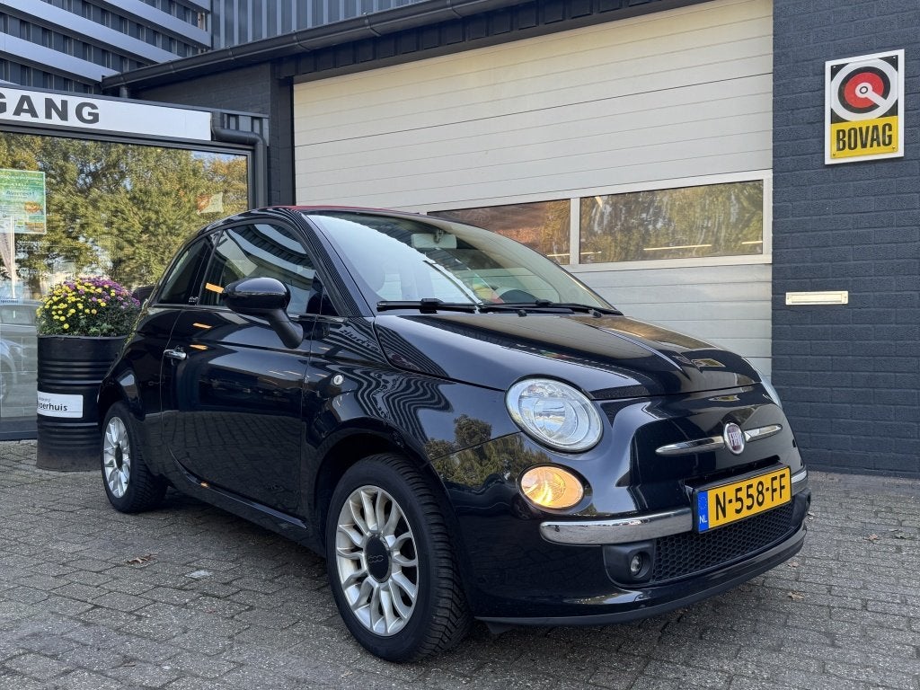 Fiat 500C 1.2 Lounge (bj 2014), Gebruikt, 4 cilinders, Cabriolet, Zwart