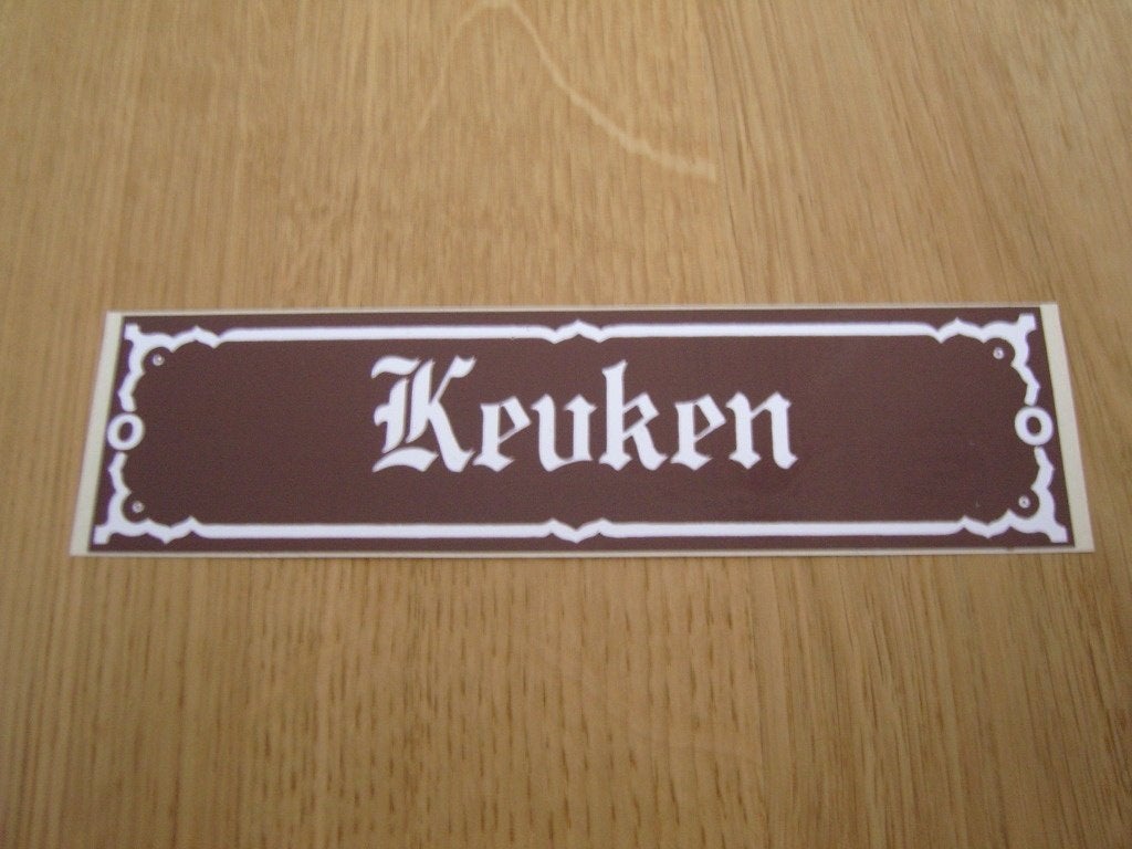 sticker deursticker KEUKEN *, Ophalen, Zo goed als nieuw