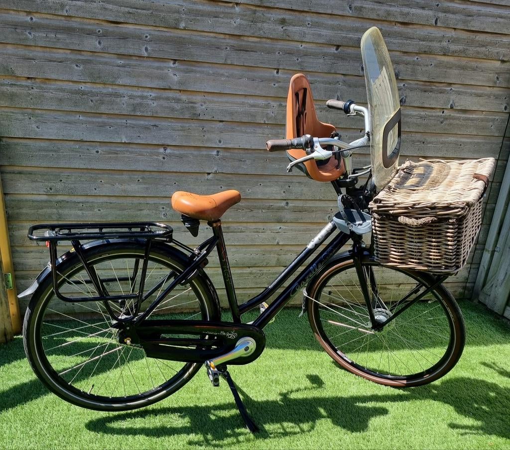 Gazelle Miss GraceTransportfiets met kinderzitje en mand, Ophalen, Gebruikt, Velgrem, Versnellingen