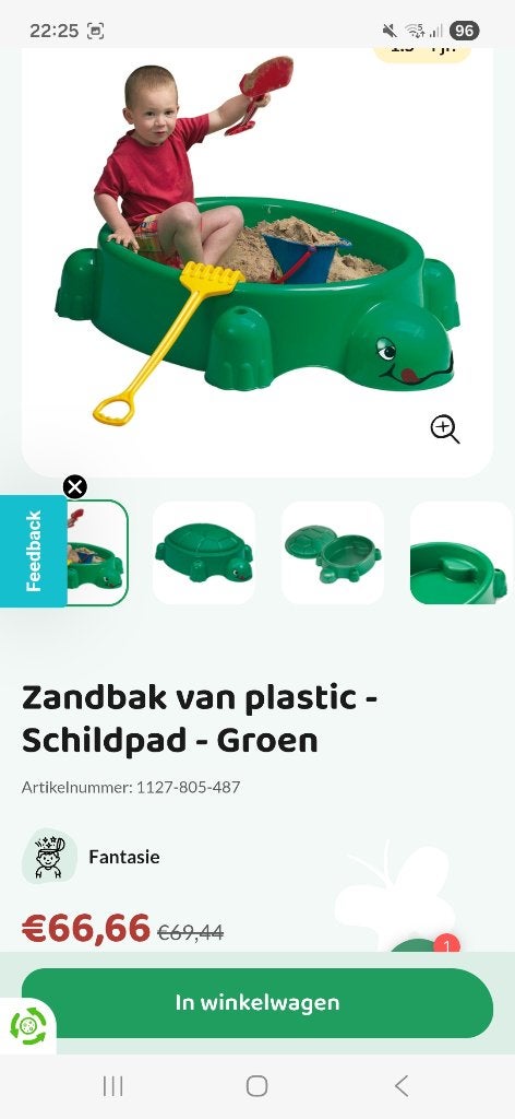 Zandbak schildpad, Kinderen en Baby's, Speelgoed | Buiten | Zandbakken, Ophalen, Gebruikt