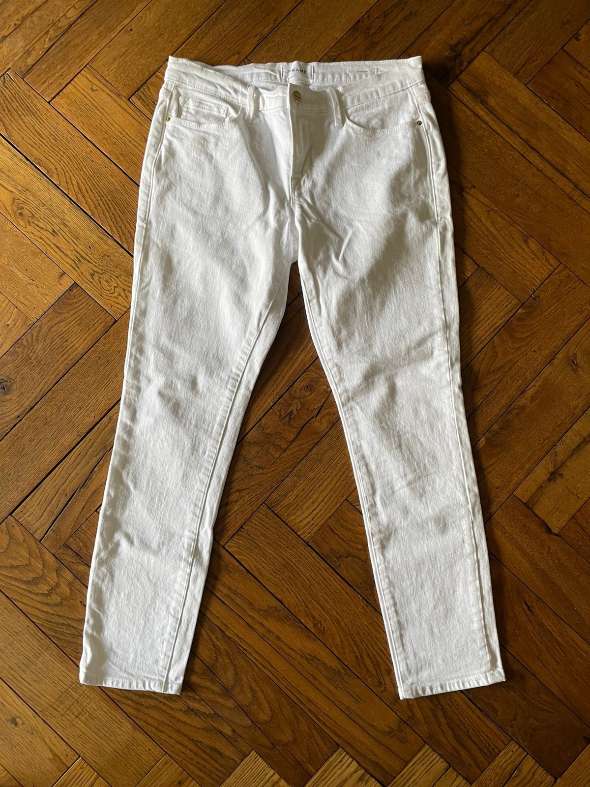 Frame jeans spijkerbroek maat 28 (36/38) S/M  wit, Kleding | Dames, Wit, Ophalen of Verzenden, Zo goed als nieuw, Maat 36 (S)
