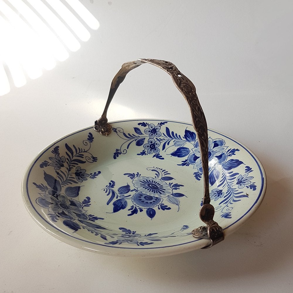 Antieke Delfts blauw bonbonschaal /koekschaal, Antiek en Kunst, Ophalen of Verzenden