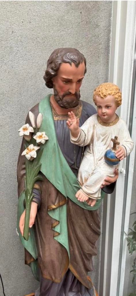 Heiligen beeld Jozef met kind jezus, Antiek en Kunst, Antiek | Religie, Ophalen