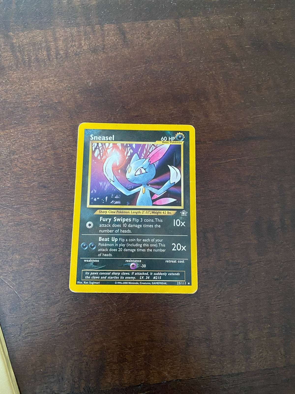 Pokemon kaart Sneasel 25/111, Verzenden, Gebruikt, Losse kaart