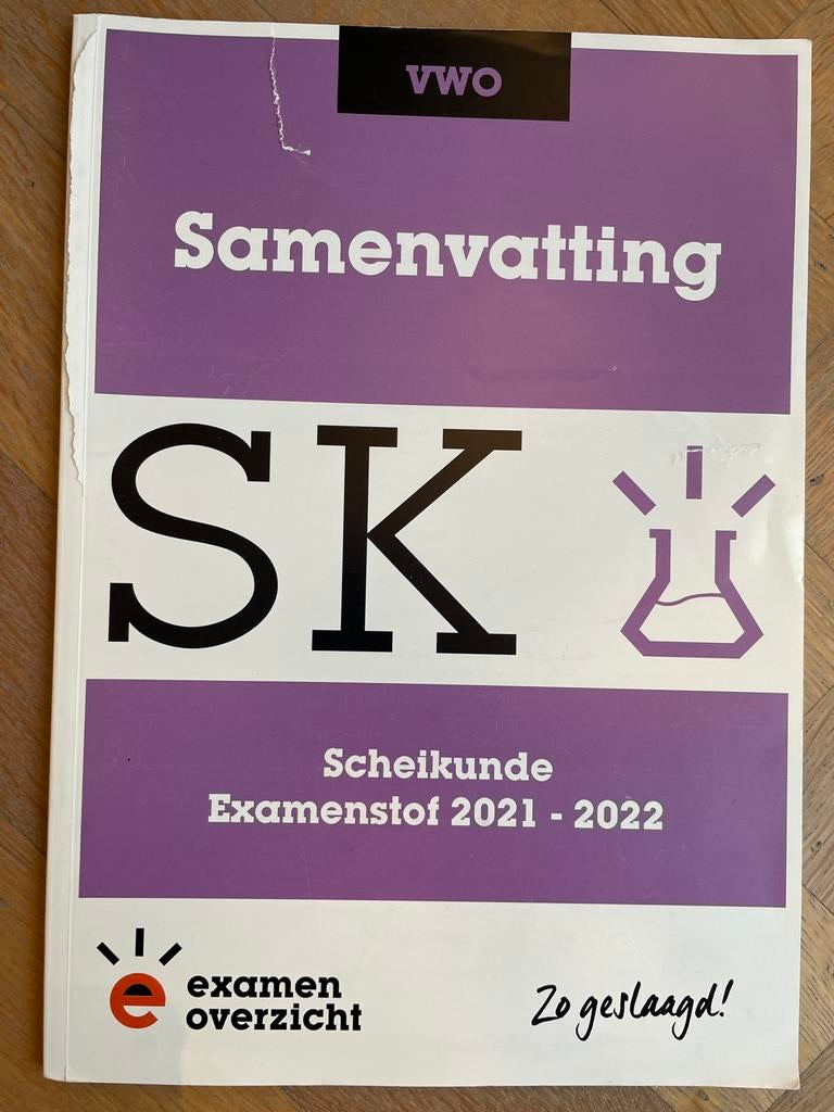 Samenvatting Scheikunde Examenstof 2021-2022 VWO, Ophalen of Verzenden, Beta, Gelezen, WO