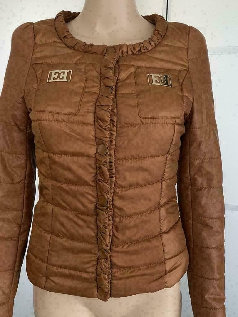 E1058 Osley: maat 36=S imitatie-leren jasje jas bruin winter, Bruin, Osley, Ophalen of Verzenden, Zo goed als nieuw