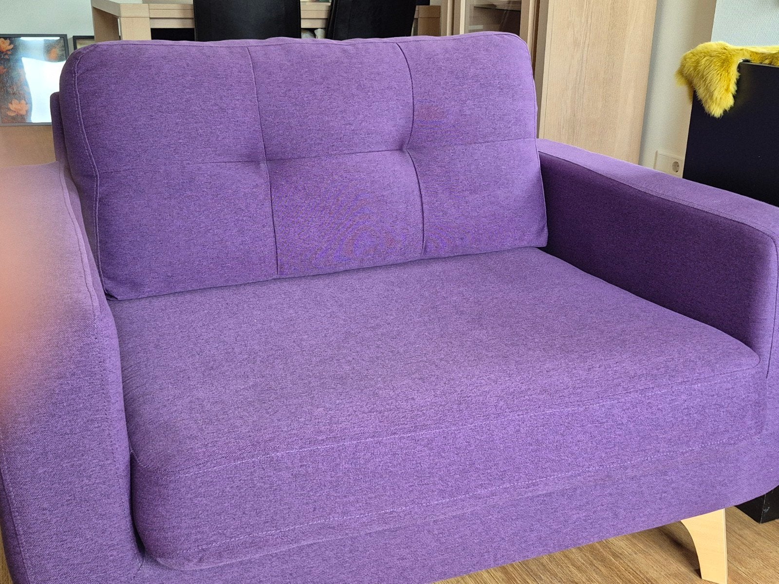 Nette mooie paarse loveseat, Huis en Inrichting, Ophalen, Zo goed als nieuw, Eenpersoons, 80 cm