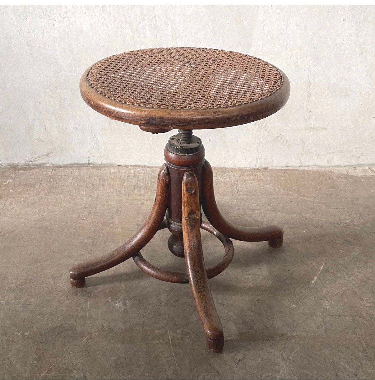 Antieke pianokruk, antiek krukje, vintage kruk, Ophalen, Gebruikt, Hout