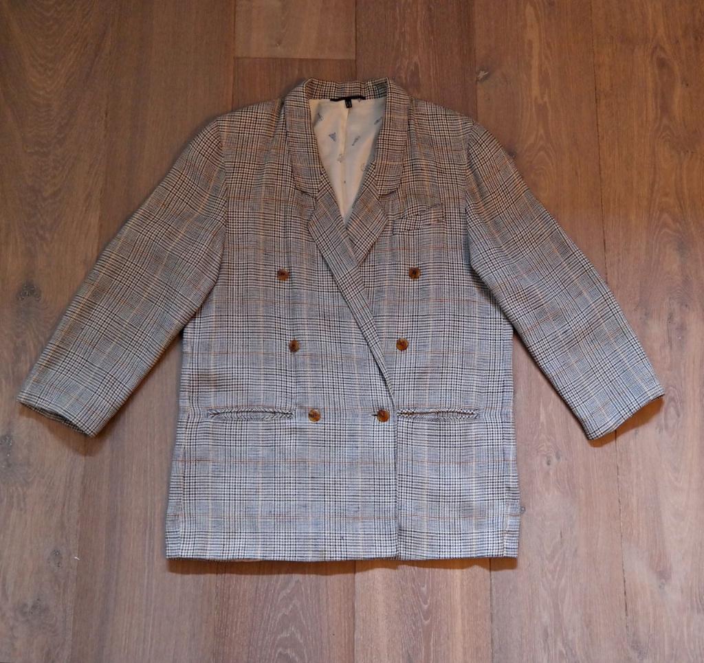 IZGS: oversized geruit colbertje; fraaie natureltinten 42/44, Rabe, Overige kleuren, Maat 42/44 (L), Ophalen of Verzenden