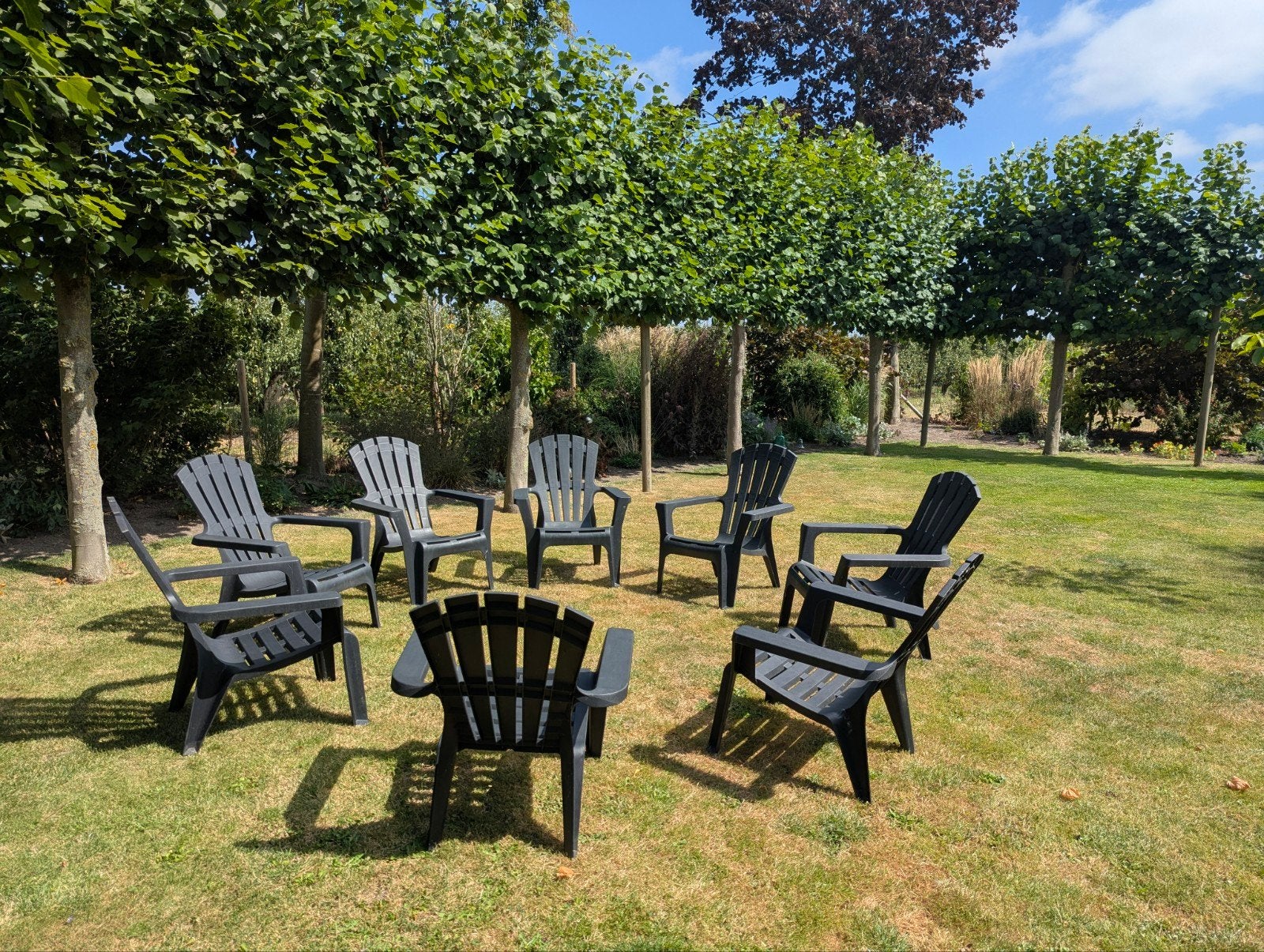 8x Leen Bakker tuinstoelen, donkergrijs, kunststof, Ophalen, Kunststof