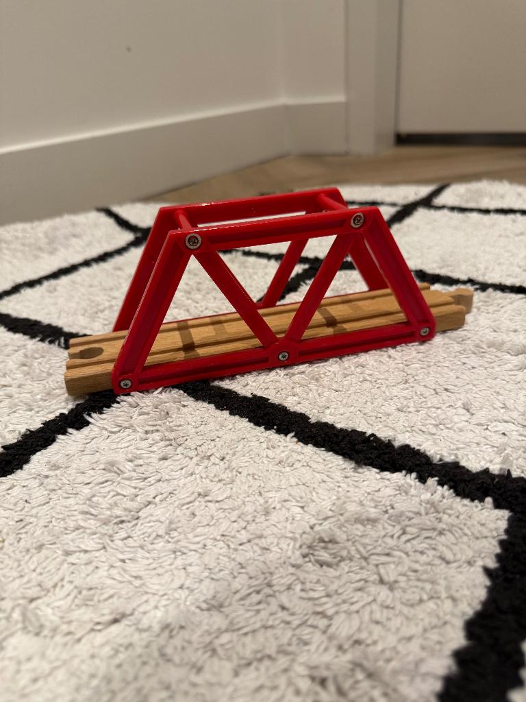 ZGAN rood vintage Brio houten trein Girder brug 33482 set, Ophalen of Verzenden, Zo goed als nieuw