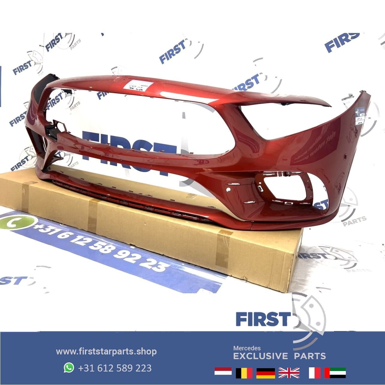 W257 CLS BUMPER A2578855901 C257 AMG Voorbumper ZWART WIT GR, Gebruikt, -, Voor, Ophalen of Verzenden