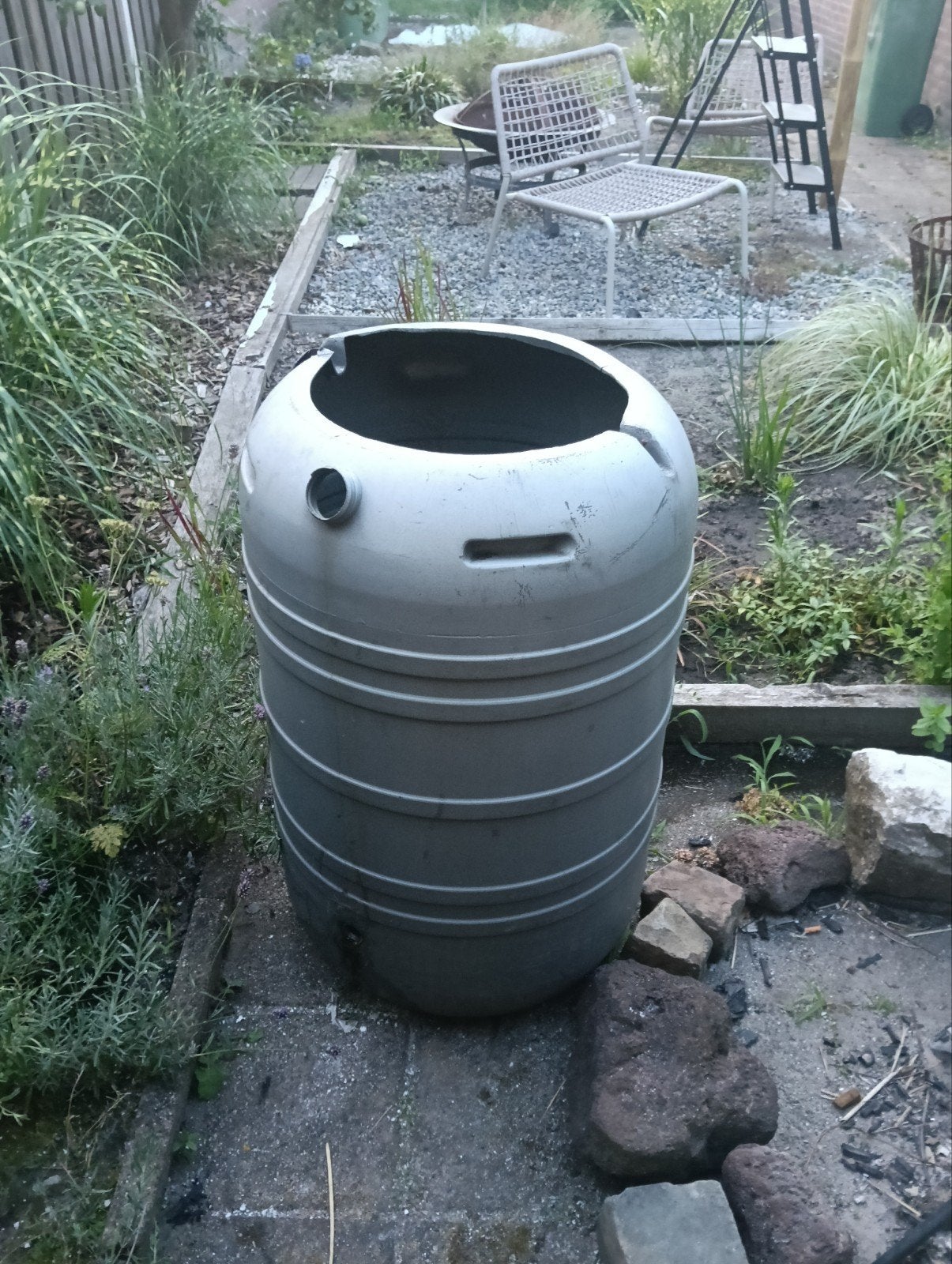 Grijze regenton, Tuin en Terras, Ophalen, Gebruikt