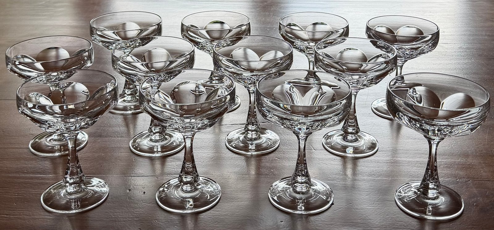 12 kristallen grote cocktail coupes, Verzamelen, Glas en Borrelglaasjes, Ophalen of Verzenden, Zo goed als nieuw, Overige typen