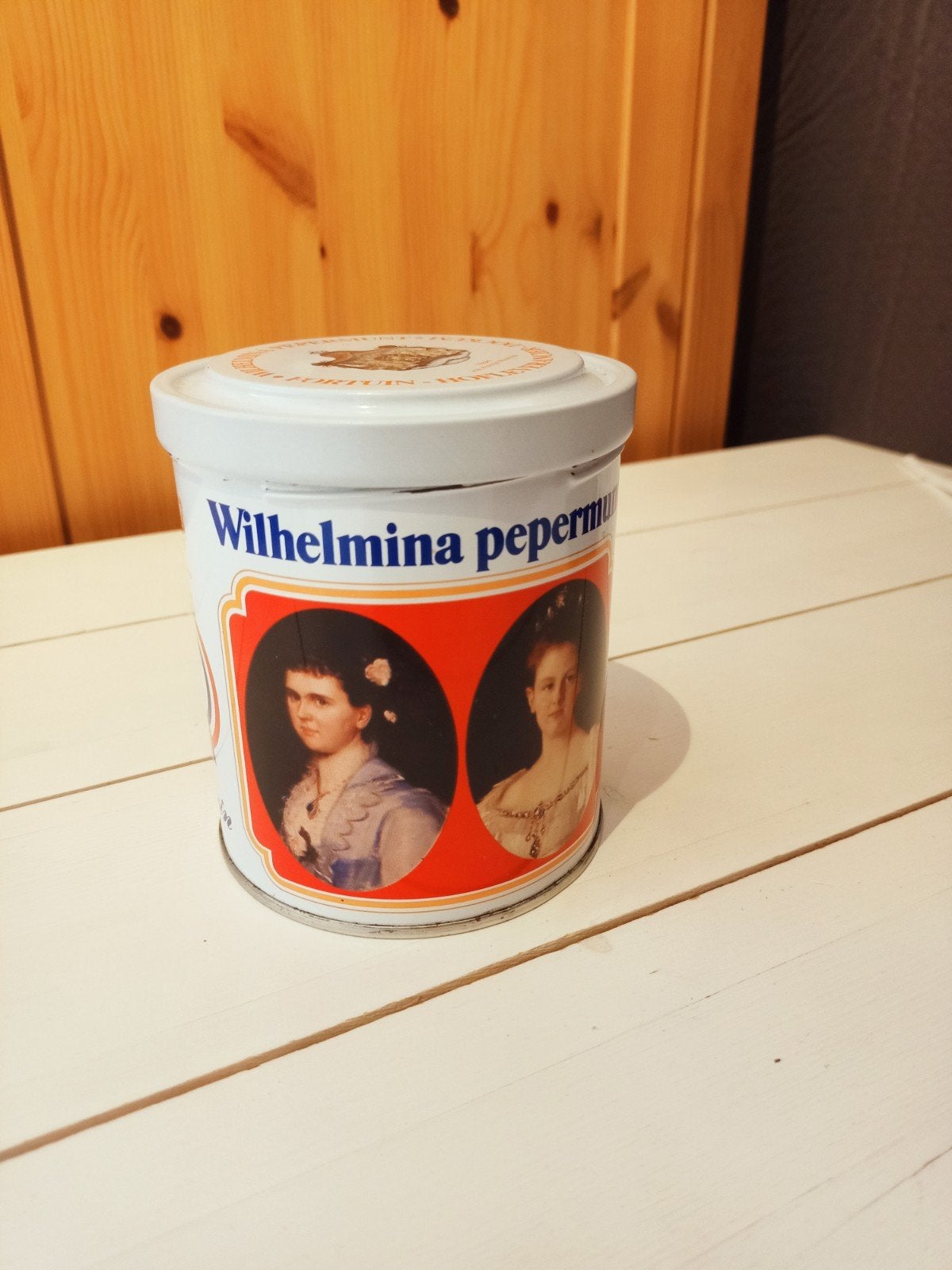 Vintage Wilhelmina Pepermunt Blik - Fortuin Dokkum, Ophalen of Verzenden, Gebruikt, Overige, Overige merken