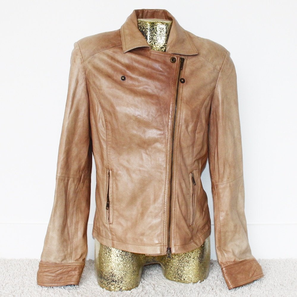 Mooie Zacht Leren La Ligna Jas (Maat 42) € 85,-, Kleding | Dames, Overige kleuren, Maat 42/44 (L), Ophalen of Verzenden, Zo goed als nieuw