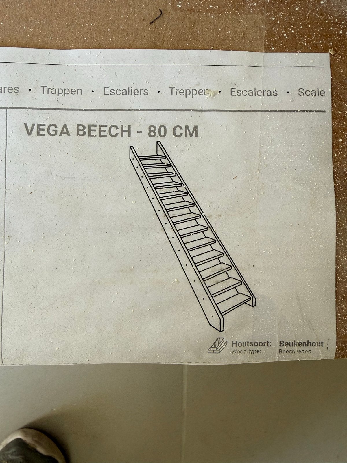 Nieuwe VEGA BEECH Beukenhouten Trap, Ophalen, Nieuw, Trap, Minder dan 2 meter