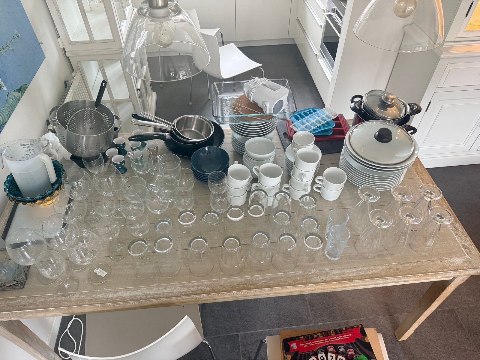 IKEA Servies, glazen en pannen - Complete keukenset, Ophalen, Gebruikt, Keramiek, Effen