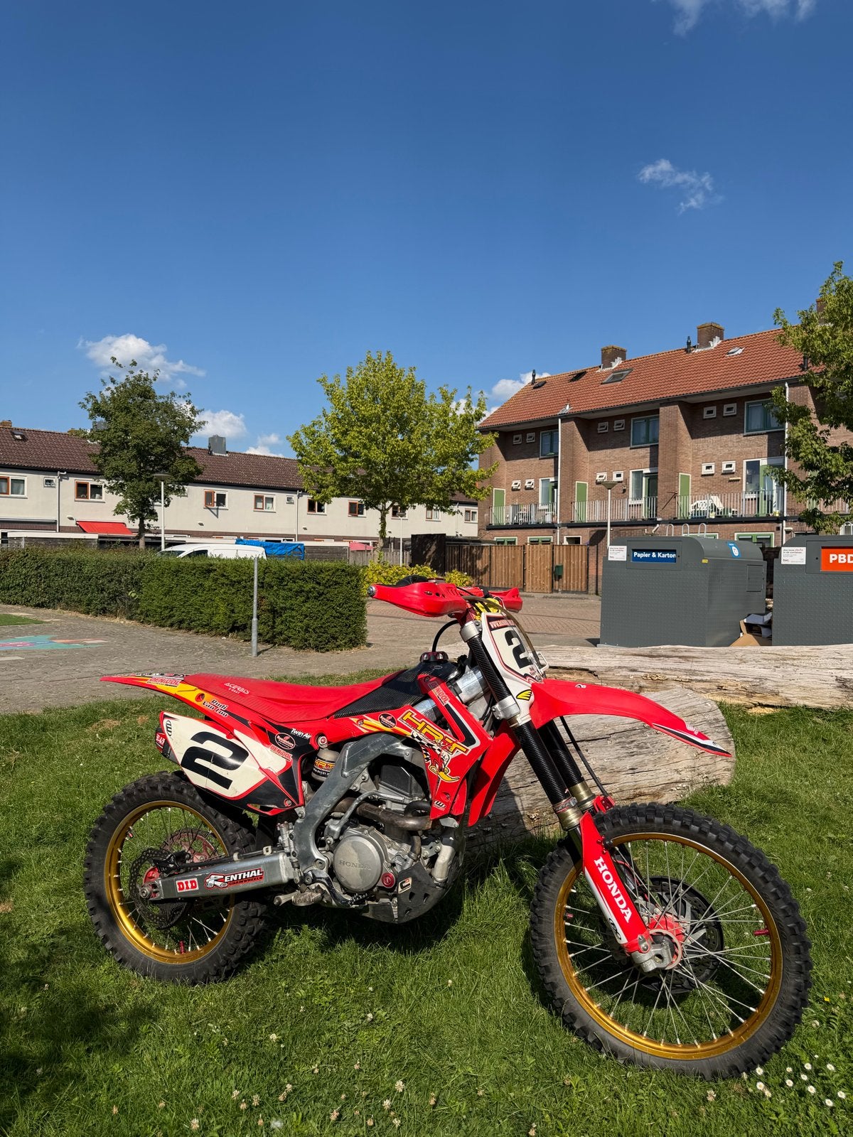 Honda CRF 250R met dubbele Yoshimura uitlaat, 2015, Sportuitlaat, Gebruikt, Particulier, Crossmotor