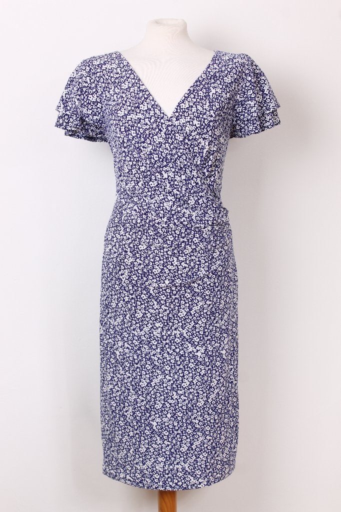 Gebloemde jurk RALPH LAUREN maat 42, Blauw, Maat 42/44 (L), Ophalen of Verzenden, Zo goed als nieuw