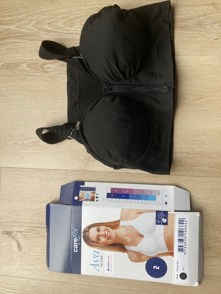 2x postoperatieve BH Carefix Ava cup A-C borstomvang 85-100, Ophalen of Verzenden, Zwart, BH