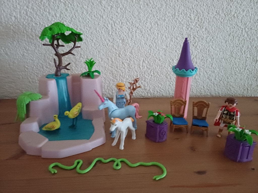 Playmobil magische eenhoorns bij de waterval., Ophalen of Verzenden, Zo goed als nieuw, Losse onderdelen