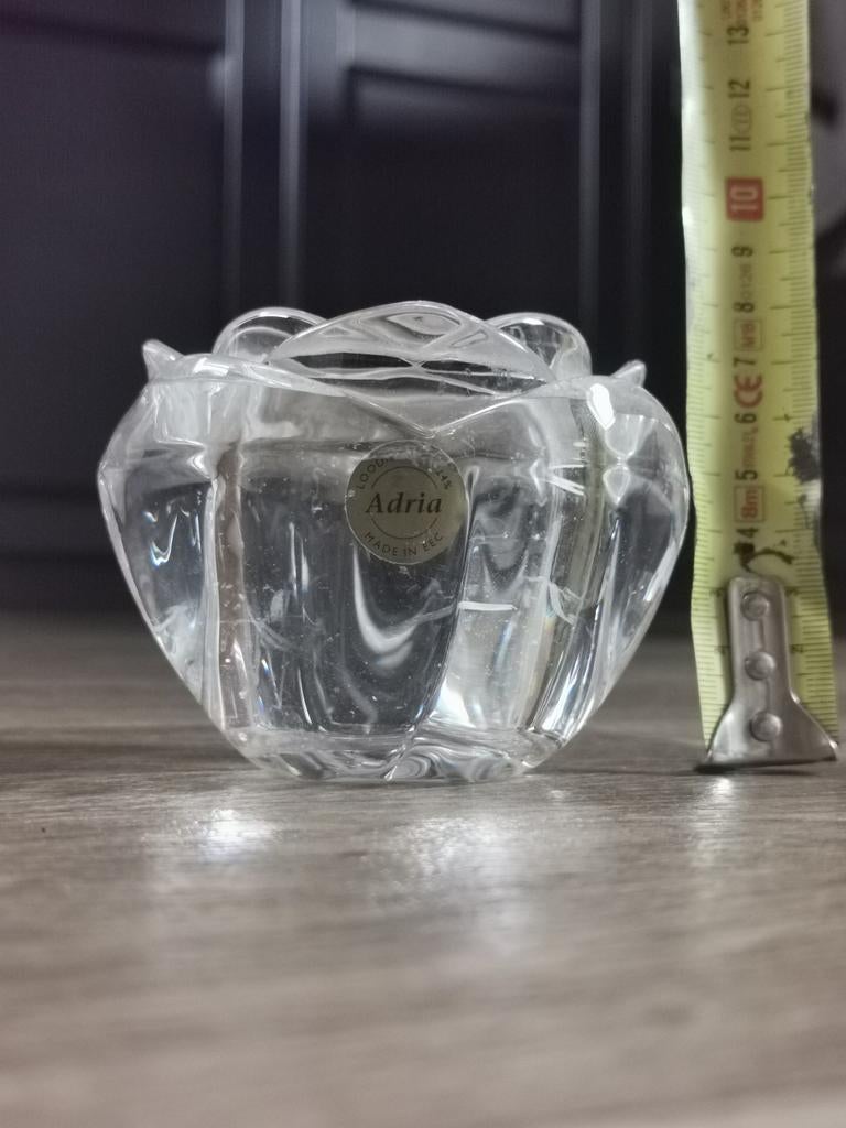 Kristallen waxinelichthouder Adria (roos), Ophalen of Verzenden, Nieuw, Overige materialen, Minder dan 25 cm