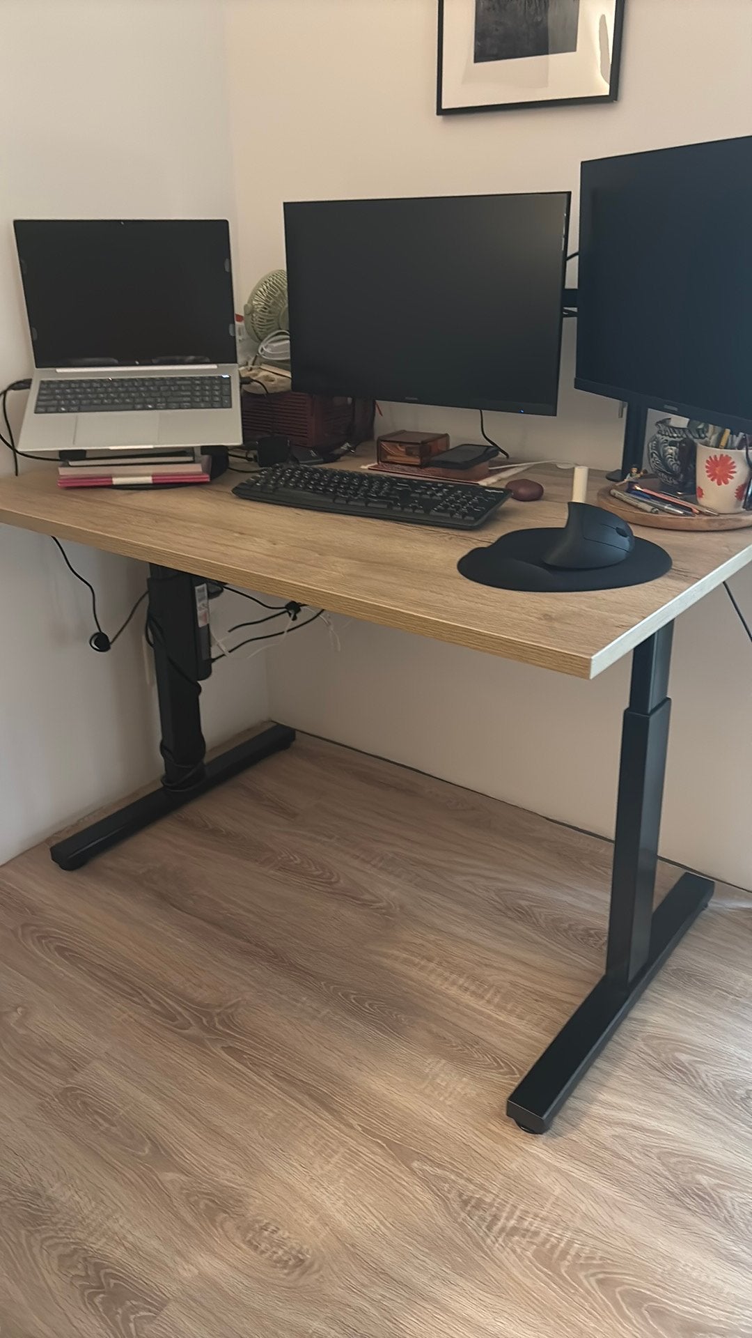 Verstelbaar bureau 120x80cm, Huis en Inrichting, 120 cm, In hoogte verstelbaar, Ophalen of Verzenden, Zo goed als nieuw