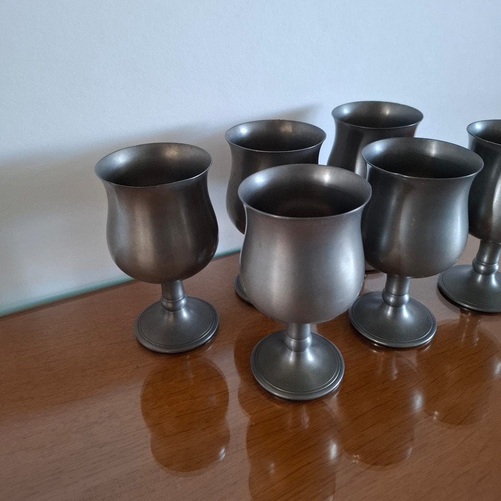Set van 6 tinnen bekers – Royal Holland Pewter Daalderop, Ophalen of Verzenden