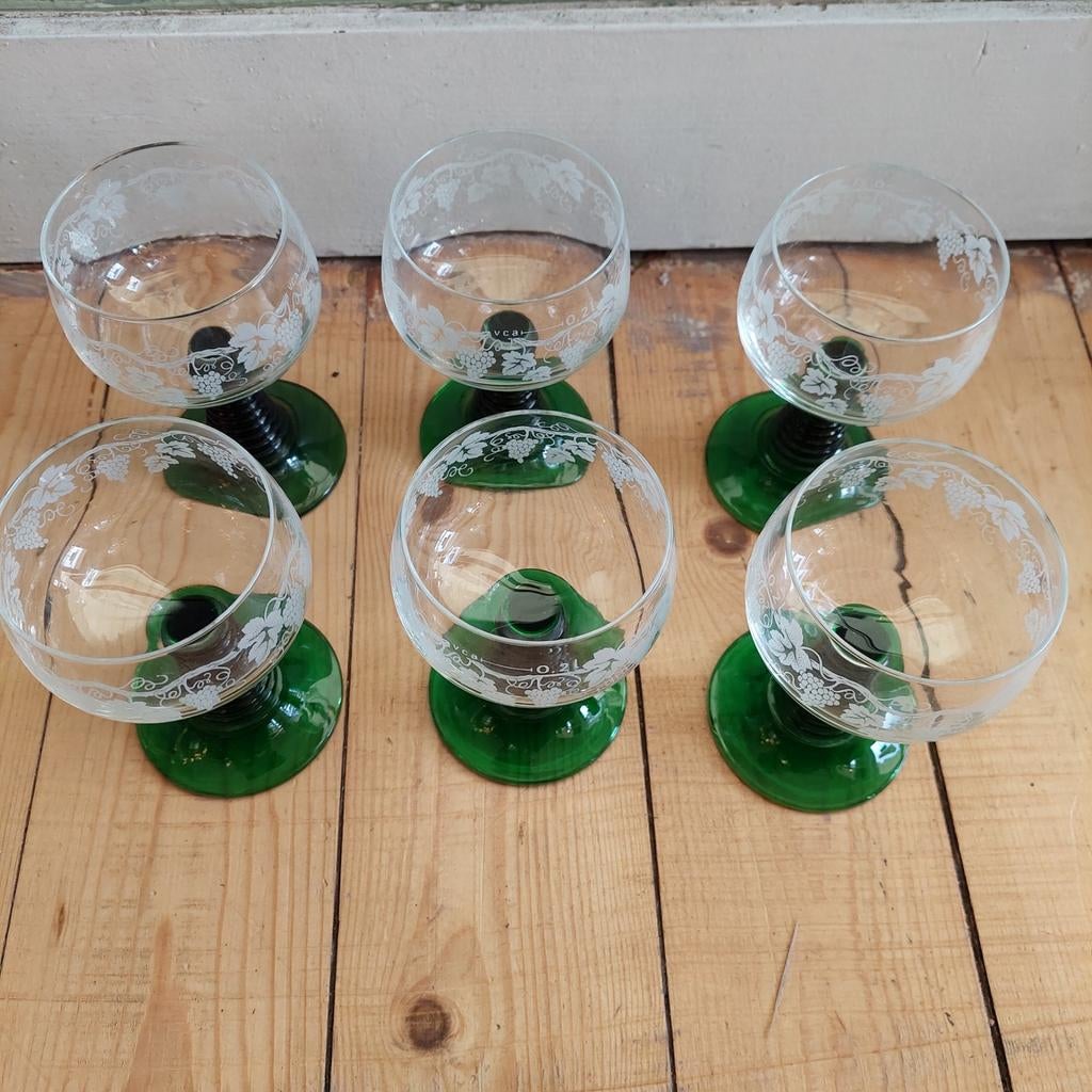 Lucky Vintage midcentury moezel glazen of roemers, ., Lucky Vintage, Overige typen, Ophalen of Verzenden