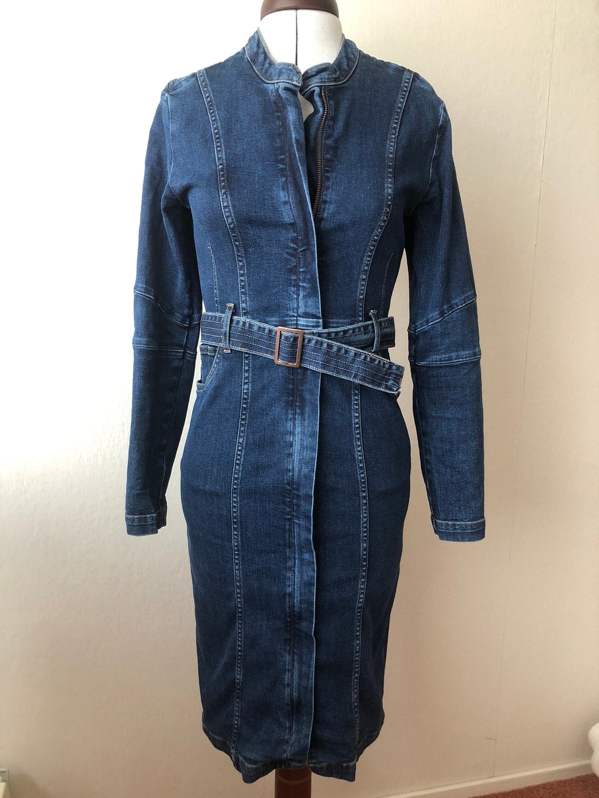 Jeansjurkje maat 36 Mart Visser, Kleding | Dames, Jurken, Ophalen of Verzenden, Zo goed als nieuw, Maat 36 (S), Blauw