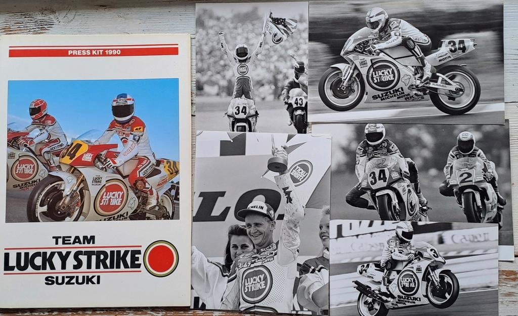 TT ASSEN KEVIN SCHWANTZ SUZUKI PERSMAP 1990 Lucky strike, Verzamelen, Ophalen of Verzenden, Motoren