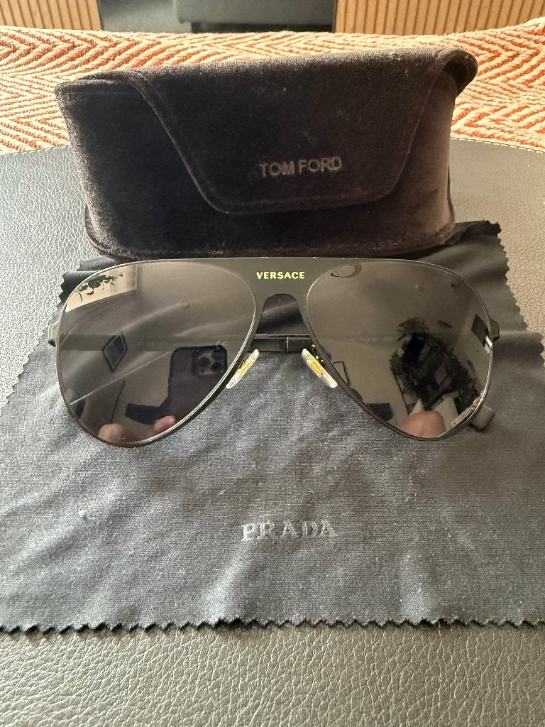 VERSACE 2189 Men Sunglasses, Sieraden, Tassen en Uiterlijk, Overige merken, Gebruikt, Zonnebril, Zwart