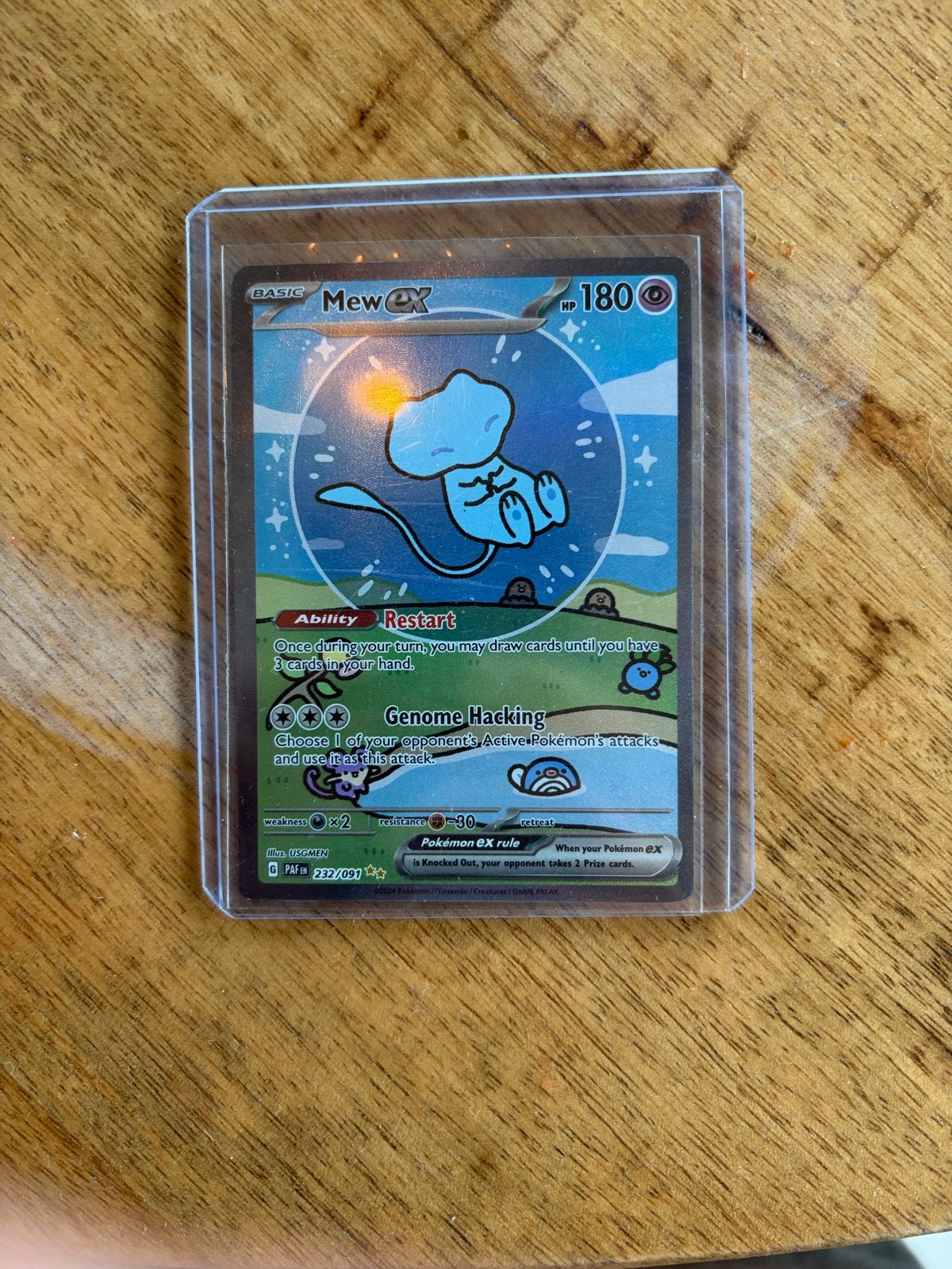 Mew ex Pokémon kaart (full art), Hobby en Vrije tijd, Ophalen of Verzenden, Zo goed als nieuw, Losse kaart