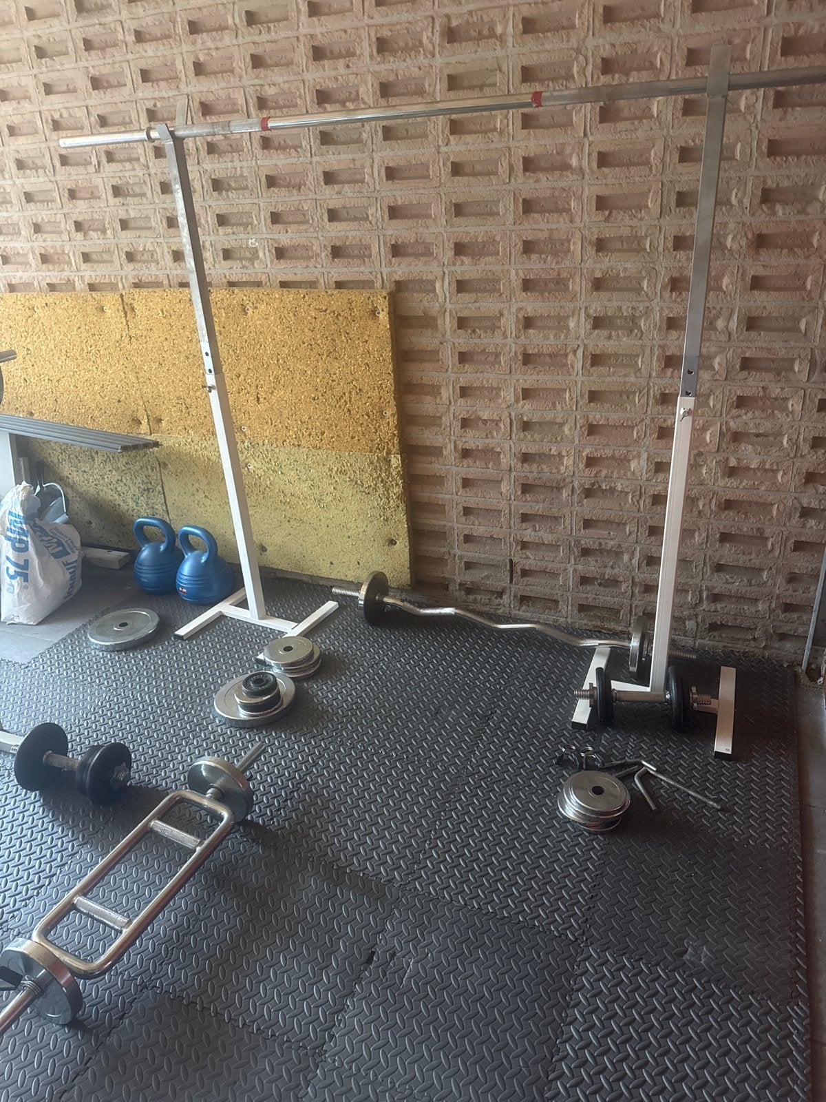 Complete Home Gym Set: Bank, Halters, Gewichten, Gebruikt, Armen, Ophalen of Verzenden, Fitnessbank