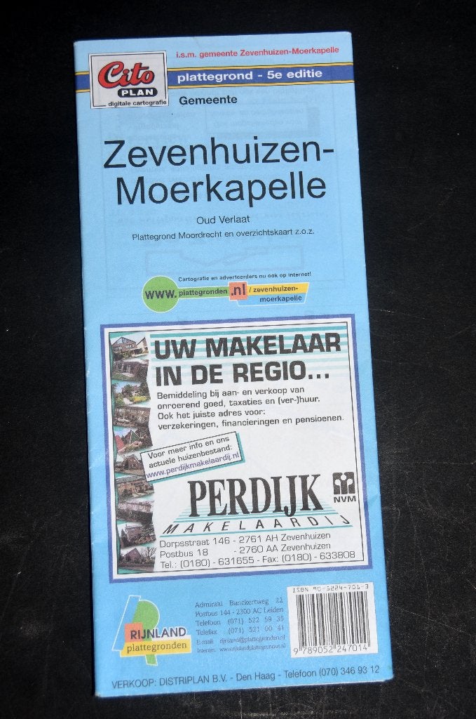 Plattegrond Zevenhuizen Moerkapelle Moordrecht Gouderak Cito, Gelezen, Verzenden, Landkaart, 1800 tot 2000