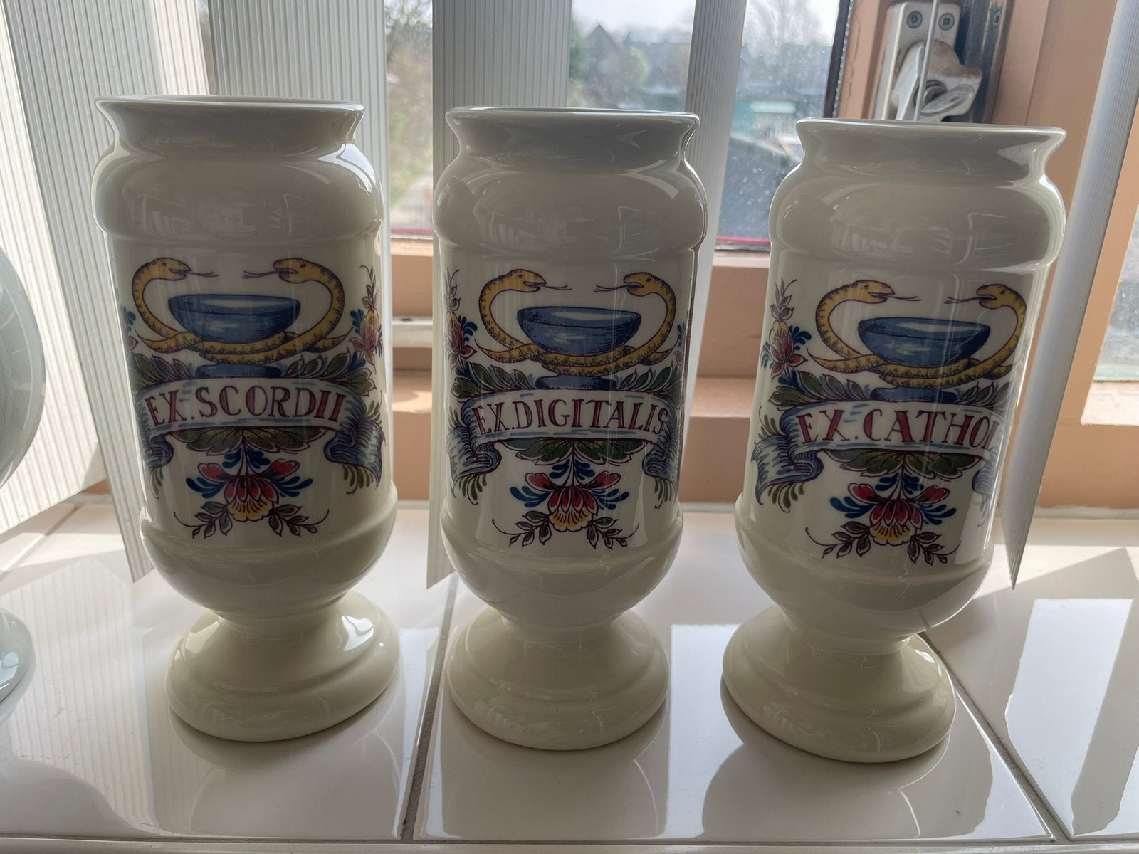 Set van 3 Interpharm apothekerspotten., Ophalen of Verzenden, Zo goed als nieuw