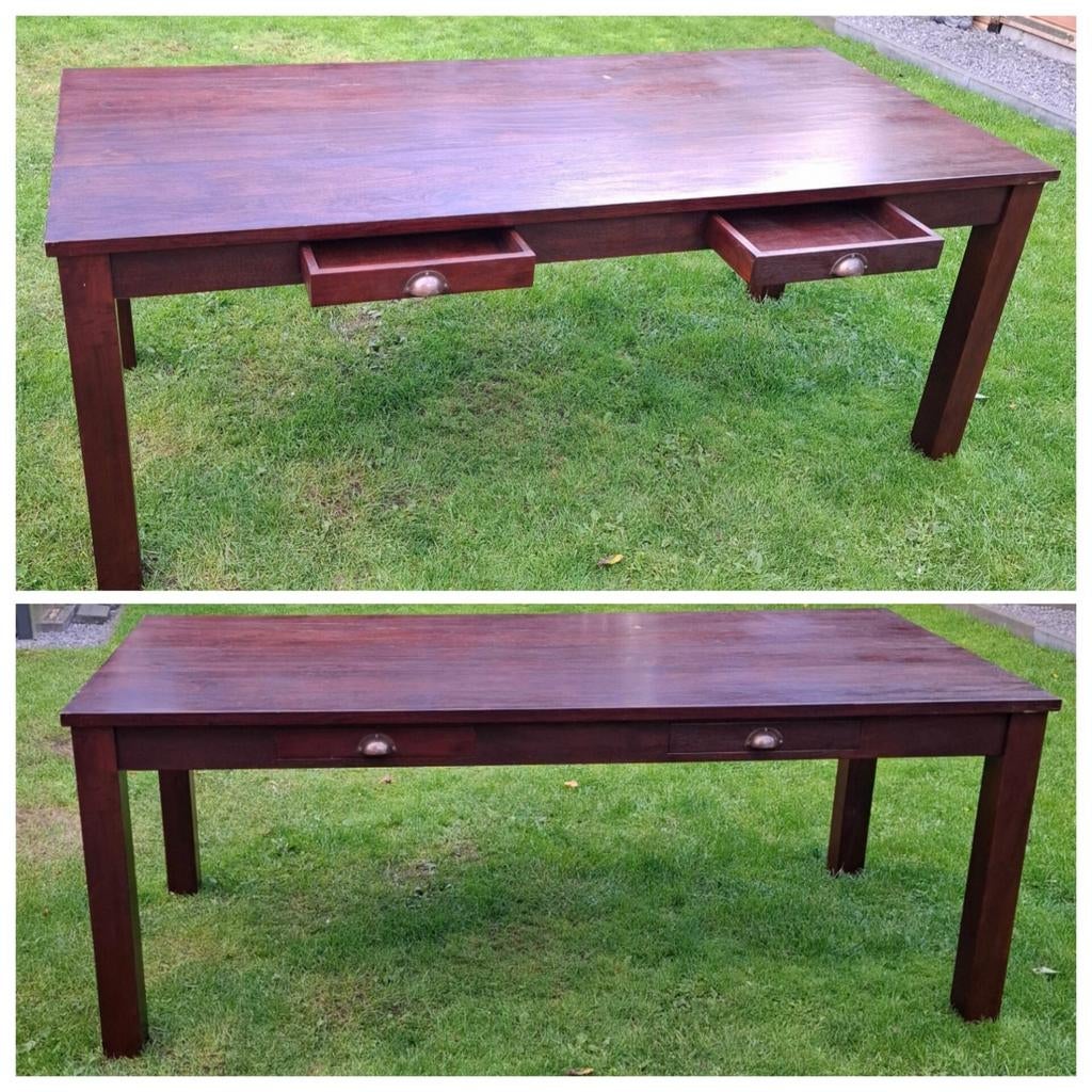 koloniale eettafel., Ophalen, 50 tot 100 cm, Zo goed als nieuw, 150 tot 200 cm