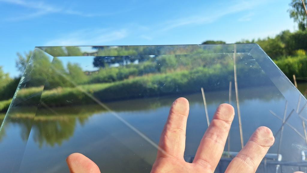 14 facet geslepen ruitjes 35 x 44,5 cm., Doe-het-zelf en Verbouw, Glas en Ramen, Ophalen, Gebruikt, Minder dan 80 cm, Minder dan 80 cm